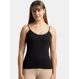 Jockey Black Cotton Solid Camisole image 1