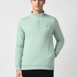 Peter England Green Regular Fit Sweatshirt image 1