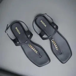 Rocia by Regal Women's Black Back Strap Sandals image 1