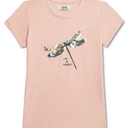 Cantabil Kids Peach Embellished T-Shirt image 1