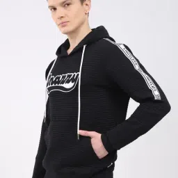 Rock.It Black Regular Fit Embroidered Hoodie image 3