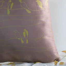 Mid July Home Line Art Bird Mauve & Yellow Abstract Velvet Square Cushion Covers image 4