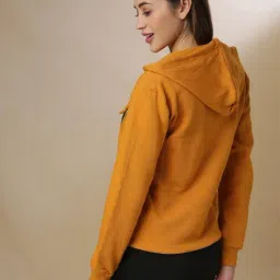 Campus Sutra Yellow Regular Fit Hoodie image 2