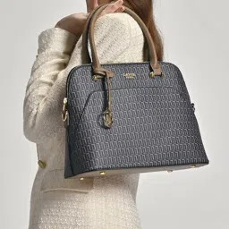 Lavie Luxe Navy LX Mono Valle25 Satchel Handbag image 1