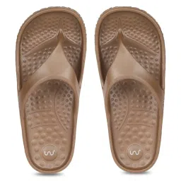 Doubleu Women's Brown Flip Flops image 1