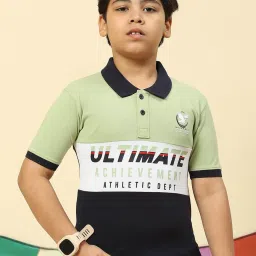 Monte Carlo Kids Green & navy Printed Polo T-Shirt image 1