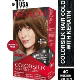 Revlon Color Silk Hair Color with Keratin 4G Medium Golden Brown & Outrageous Shampoo Set image 3