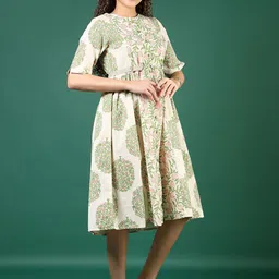V-Mart Printed Round Neck Ethnic Dress image 5