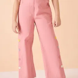 StyloBug Girls Pink Solid Cargo Pants-image-28