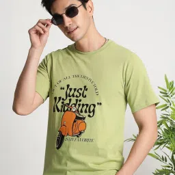 Ivoc Men Green Graphic Print T-Shirt image 1