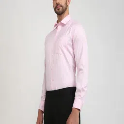 Park Avenue Red Regular Fit Self Design Formal Shirt image 4