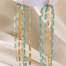 Karatcart Gold-Tone Plated Blue Earrings for Women-image-57