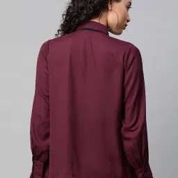 Melon by PlusS Burgundy Regular Fit Shirt image 2