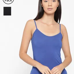 Lady Lyka Women Pack of 2 Solid Adjustable Straps Camisoles CAMI-04-picture-35