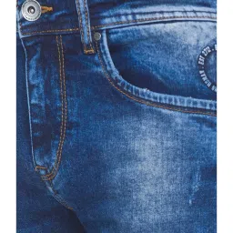 Being Human Mid Blue Heavily Washed Distressed Jeans image 4