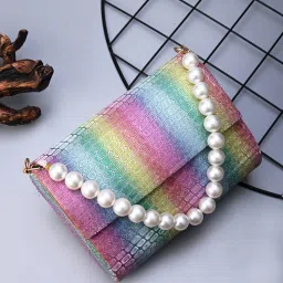 Gaurapakhi Multicolor Shimmer Medium Clutch image 1