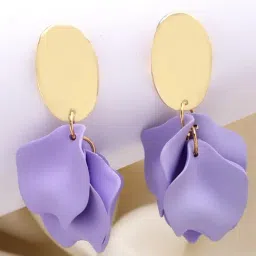 Karatcart Gold-Tone Plated Purple Earrings for Women-picture-25