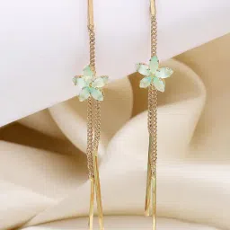 Karatcart Gold-Tone Plated Green Earrings for Women-image-55