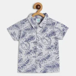 MINIKLUB Kids Grey & Navy Printed Shirt-image-73