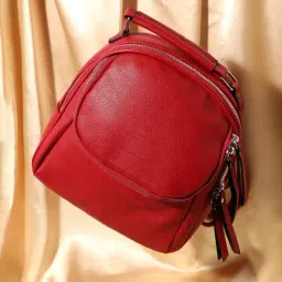 HauteSauce Red Large Leather Mini Backpack-picture-14