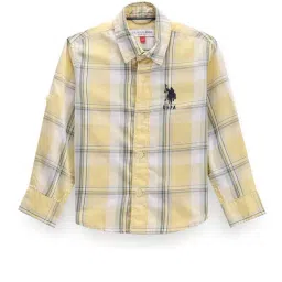 U.S. Polo Assn. Kids Yellow Checks Full Sleeves Shirt-picture-21