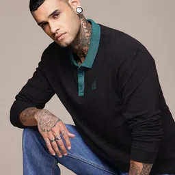 WROGN Polo Collar Drop-Shoulder Sleeves Oversized Pure Cotton T-shirt-picture-56
