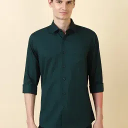 Allen Solly Green Cotton Slim Fit Printed Shirt-picture-26