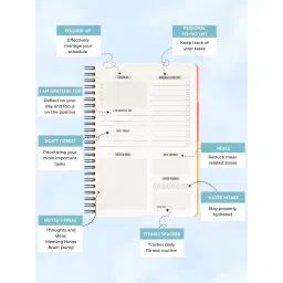 Doodle Collection "Curious Mind" A5 Wiro-Bound Undated Daily Planner Diary image 4