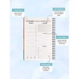 Doodle Collection "Curious Mind" A5 Wiro-Bound Undated Daily Planner Diary image 5