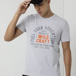 Wildcraft White Cotton Regular Fit Printed T-Shirt-image-50