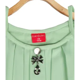 Tiny Girl Kids Green Regular Fit Top image 3