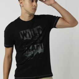Wildcraft Black Cotton Regular Fit Printed T-Shirt-picture-26