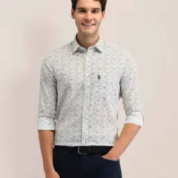U.S. Polo Assn. White Cotton Regular Fit Printed Shirt-picture-20