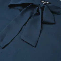 Style Quotient Women Solid Navy Polymoss Regular smart casual Top image 5