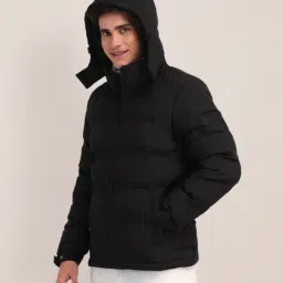 U.S. Polo Assn. Black Regular Fit Quilted Hooded Jacket image 3