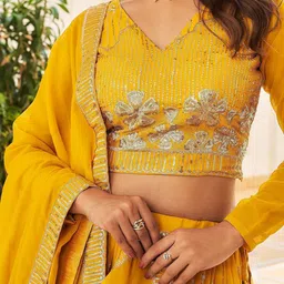 Siya Fashion Embroidered Semi-Stitched Lehenga & Unstitched Blouse With Dupatta image 3