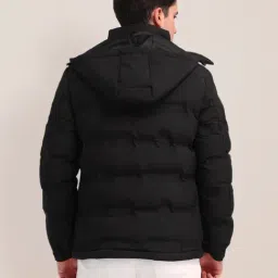 U.S. Polo Assn. Black Regular Fit Quilted Hooded Jacket image 2