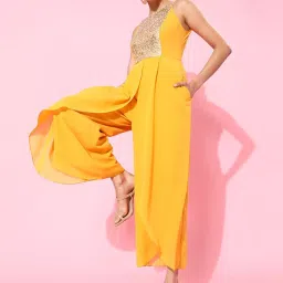Miss Chase Mustard Embellished Jumpsuit image 1