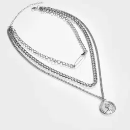 SOHI Silver Designer Necklace image 3