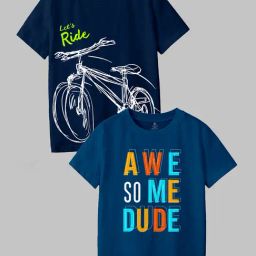 Codez Kids Blue Printed T-Shirt (Pack Of 2)-picture-23