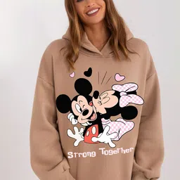 RAYACLOSET Women Printed Hooded Sweatshirt-image-96