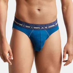 Jockey US17 Blue Super Combed Cotton Rib Briefs with Ultrasoft Waistband-image-37