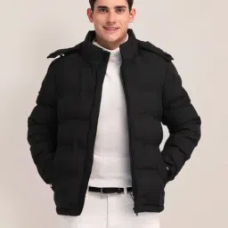 U.S. Polo Assn. Black Regular Fit Quilted Hooded Jacket image 4