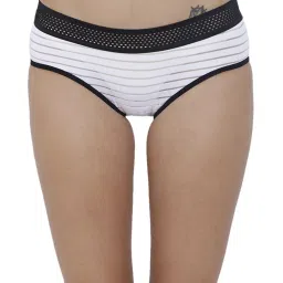 BASIICS by La Intimo White Striped Hipster Panty image 1