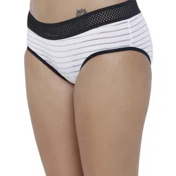 BASIICS by La Intimo White Striped Hipster Panty image 3