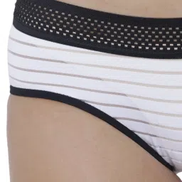 BASIICS by La Intimo White Striped Hipster Panty image 5