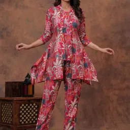 MARIONETTEFASHION Printed Pure Cotton Tunic With Trousers Co-Ords-picture-14