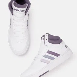 ADIDAS Women Perforated & Striped Detail Mid-Top HOOPS 3.0 MID Basketball Shoes-image-22
