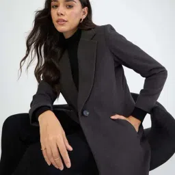 Femmella Grey Regular Fit Coat image 4