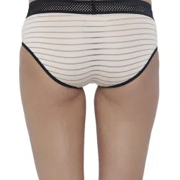 BASIICS by La Intimo Beige Striped Hipster Panty image 2